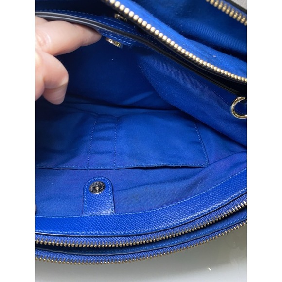 Coach F36606 Christie Carryall Crossbody HandBag Purse Blue Crossgrain Leather - Picture 16 of 16